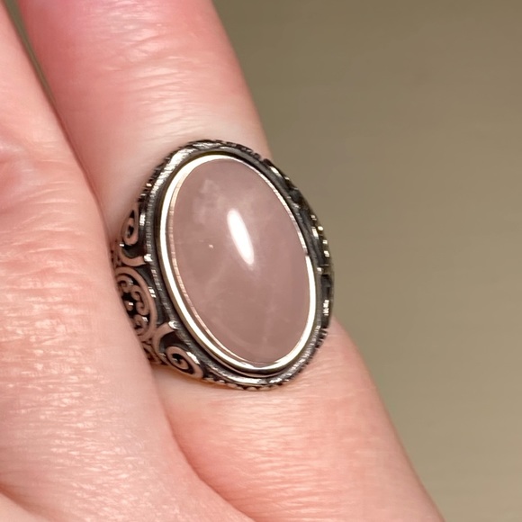 Bali Style Rose Quartz Sz. 6 Ring - Picture 5 of 7